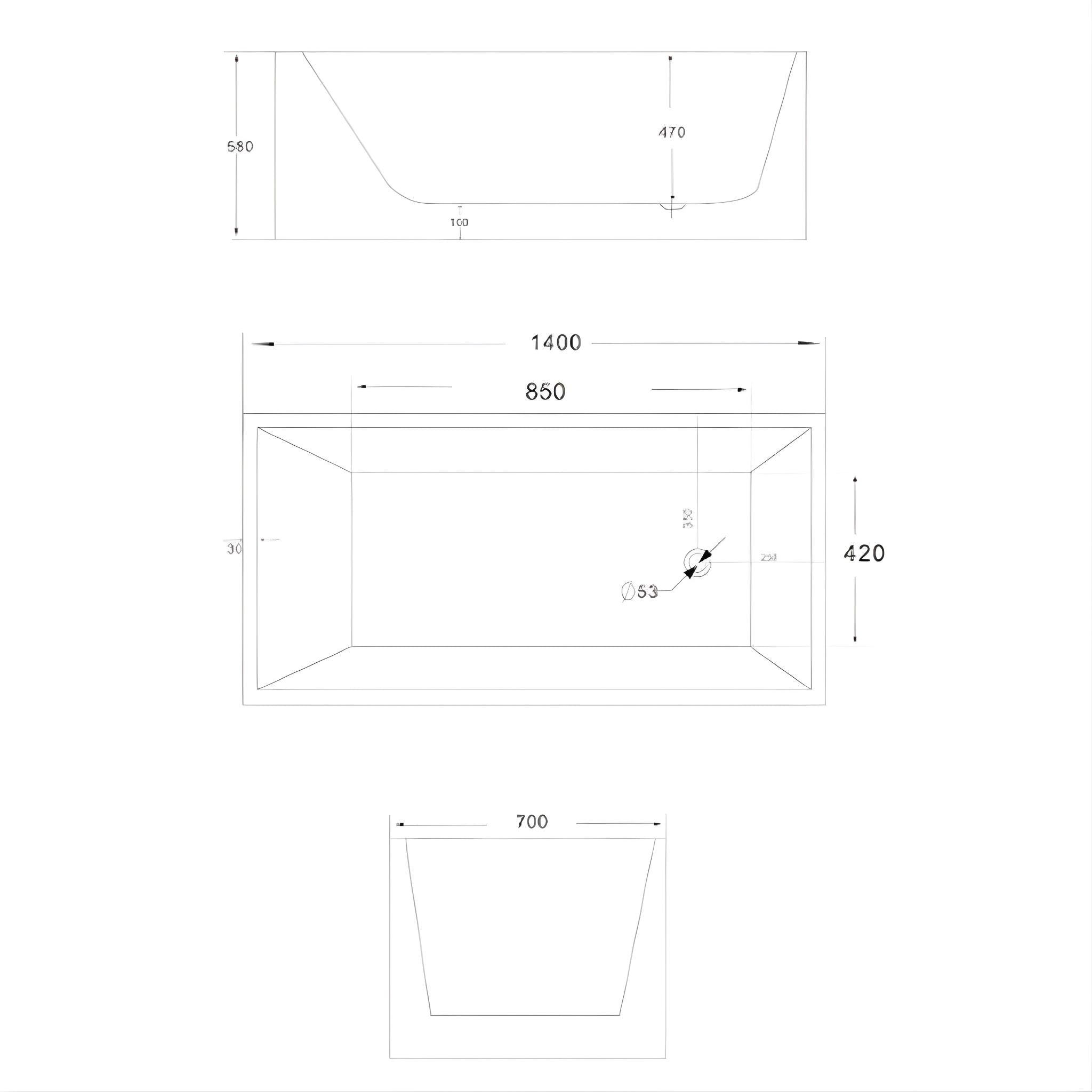 RIVA LOTUS FREESTANDING BATHTUB GLOSS WHITE (AVAILABLE IN 1200MM, 1300MM, 1400MM, 1500MM, 1600MM AND 1700MM)