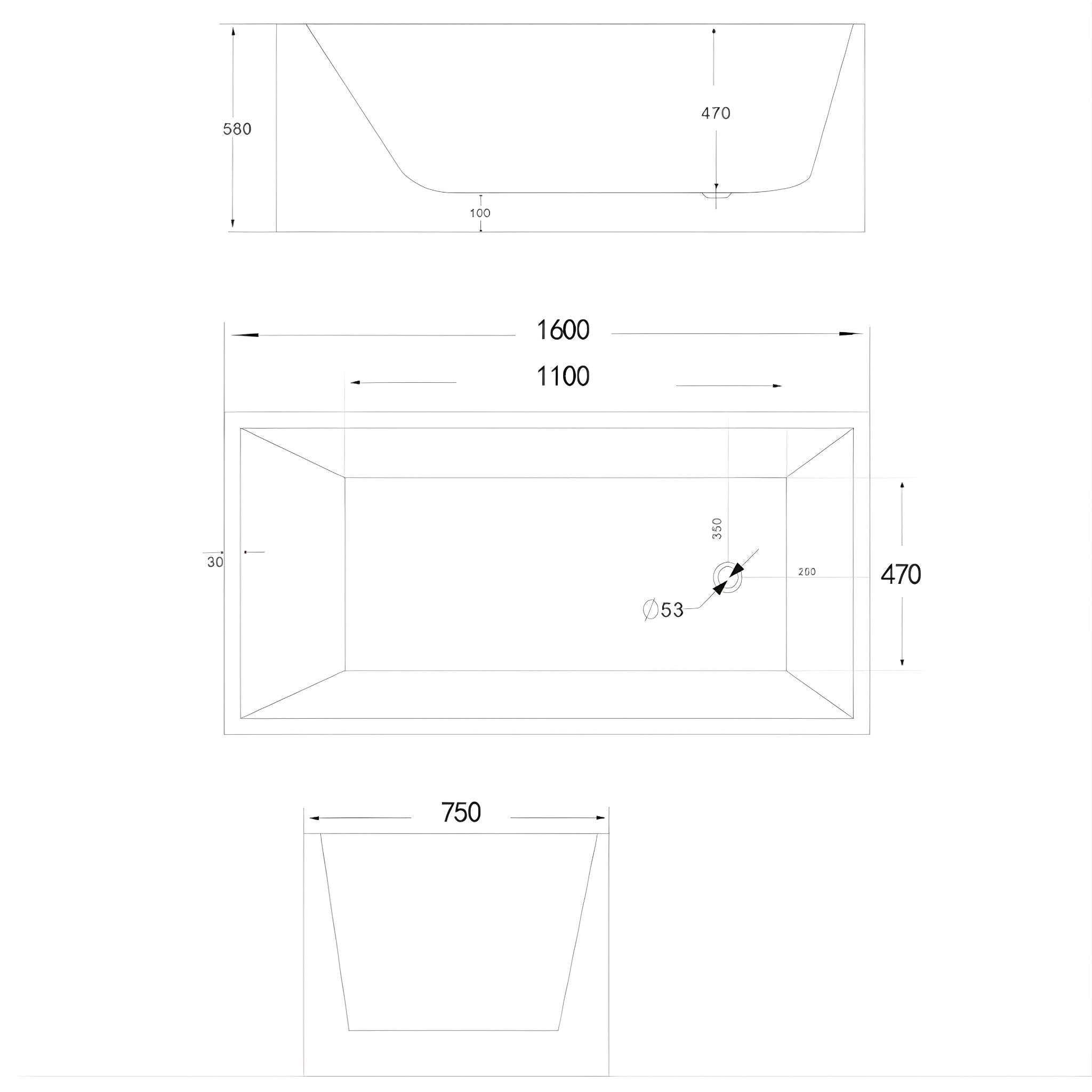 RIVA LOTUS FREESTANDING BATHTUB GLOSS WHITE (AVAILABLE IN 1200MM, 1300MM, 1400MM, 1500MM, 1600MM AND 1700MM)