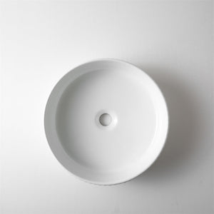 CLAYA ROUND FLUTED ABOVE COUNTER BASIN GLOSS WHITE 400MM