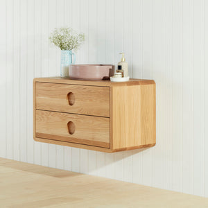 JR BESPOKE LUNA SOLID TIMBER CUSTOM WALL HUNG VANITY (ALL SIZING)