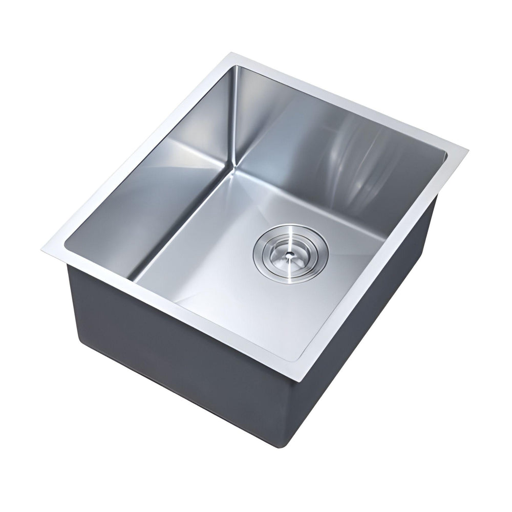 OTTI AXON 39S SINGLE BOWL KITCHEN AND LAUNDRY SINK SILVER 390MM