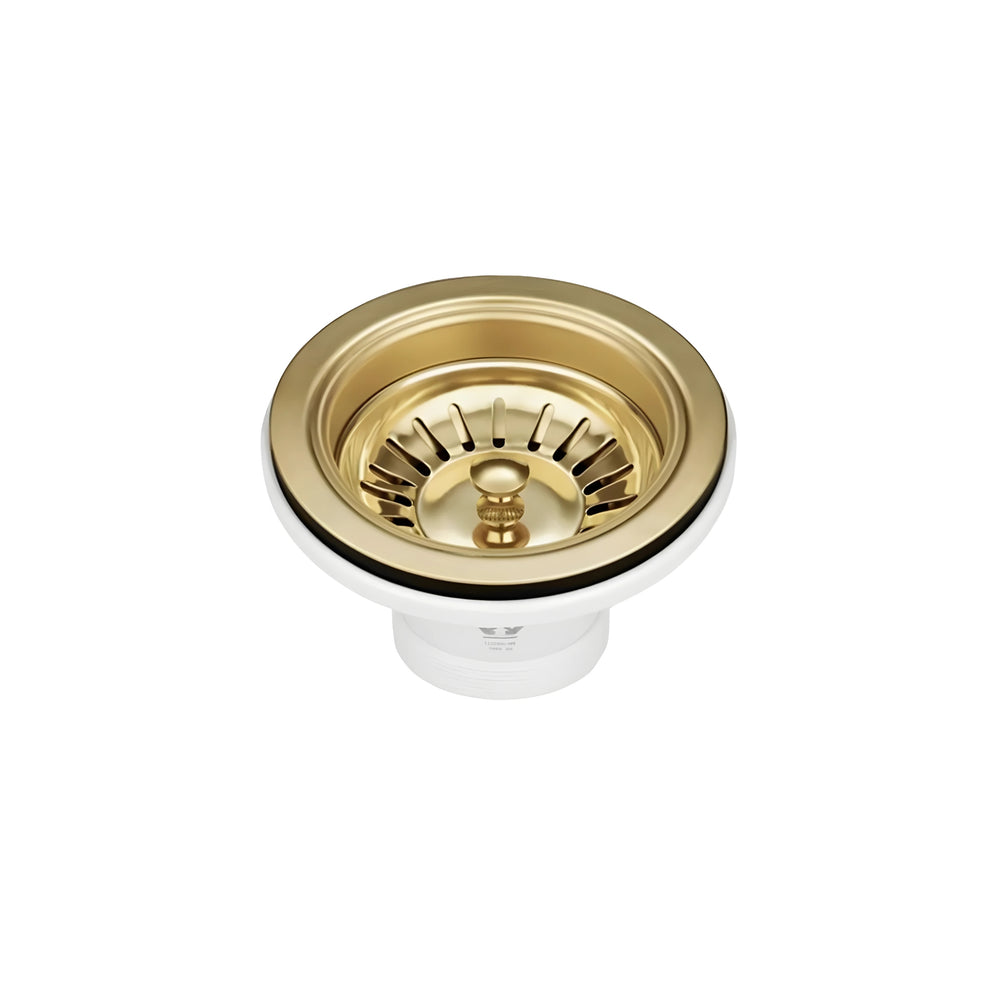 OTTI AXON 58S SINGLE BOWL KITCHEN AND LAUNDRY SINK BRUSHED GOLD 580MM