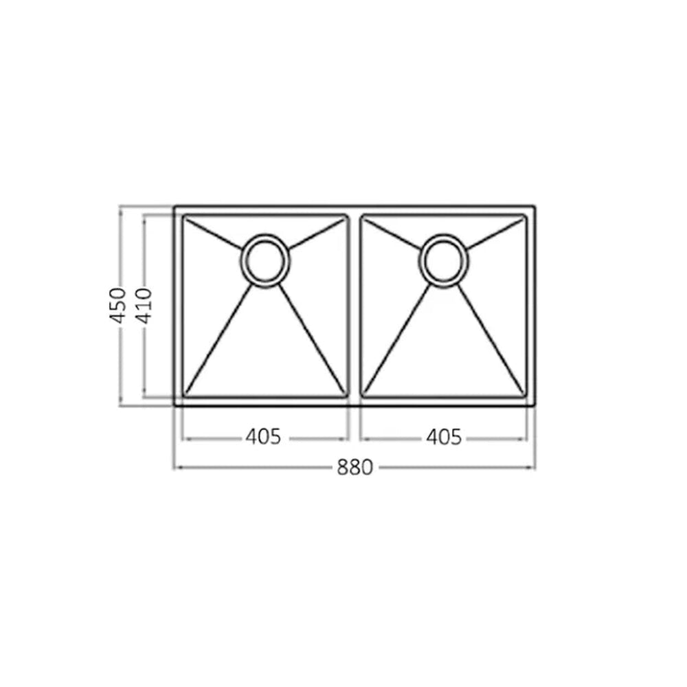 OTTI ARTE 88D DOUBLE BOWL KITCHEN SINK ARGENT GOLD 880MM