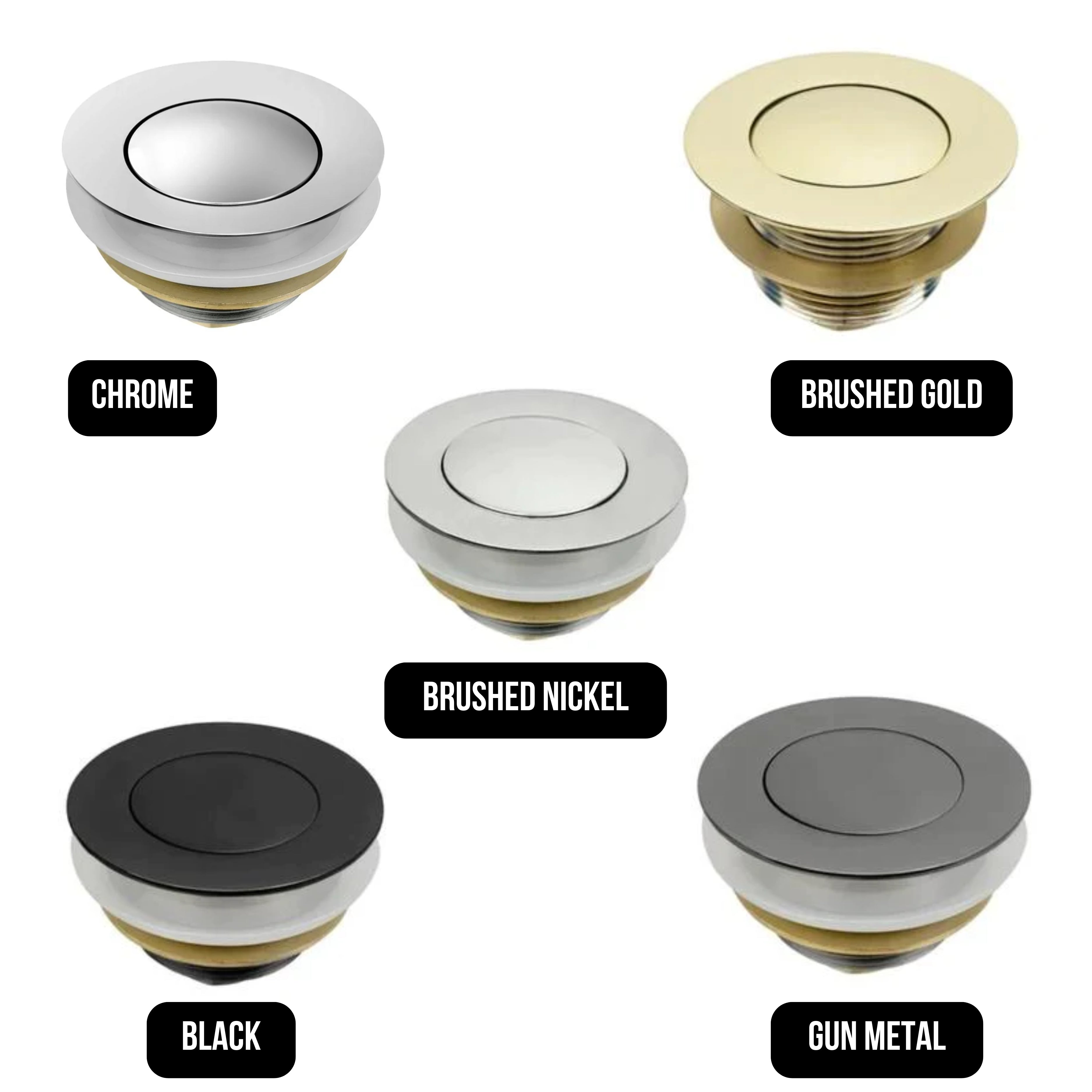 OTTI BATHTUB POP-UP PLUG AND WASTE 40MM BLACK