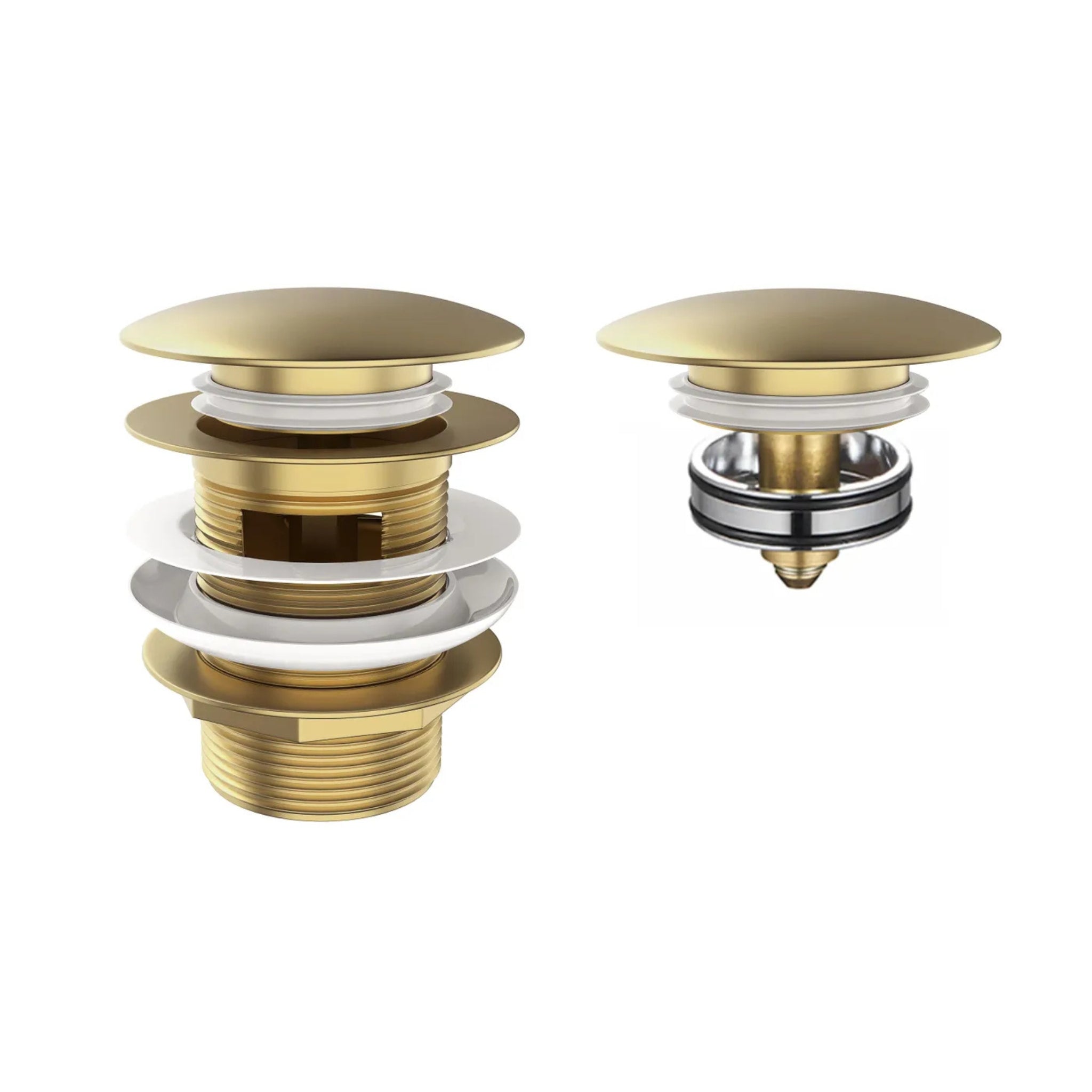 OTTI MUSHROOM PULL-OUT/POP-UP OVERFLOW BATHTUB WASTE 40MM ARGENT GOLD