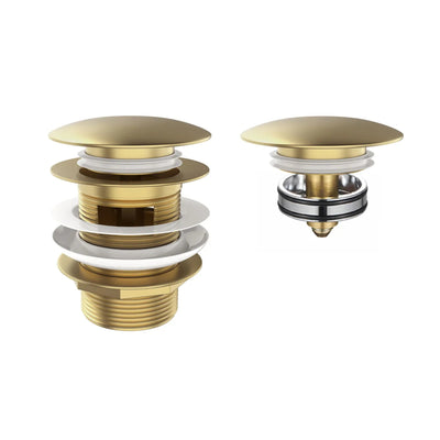 OTTI MUSHROOM PULL-OUT/POP-UP OVERFLOW BATHTUB WASTE 40MM ARGENT GOLD