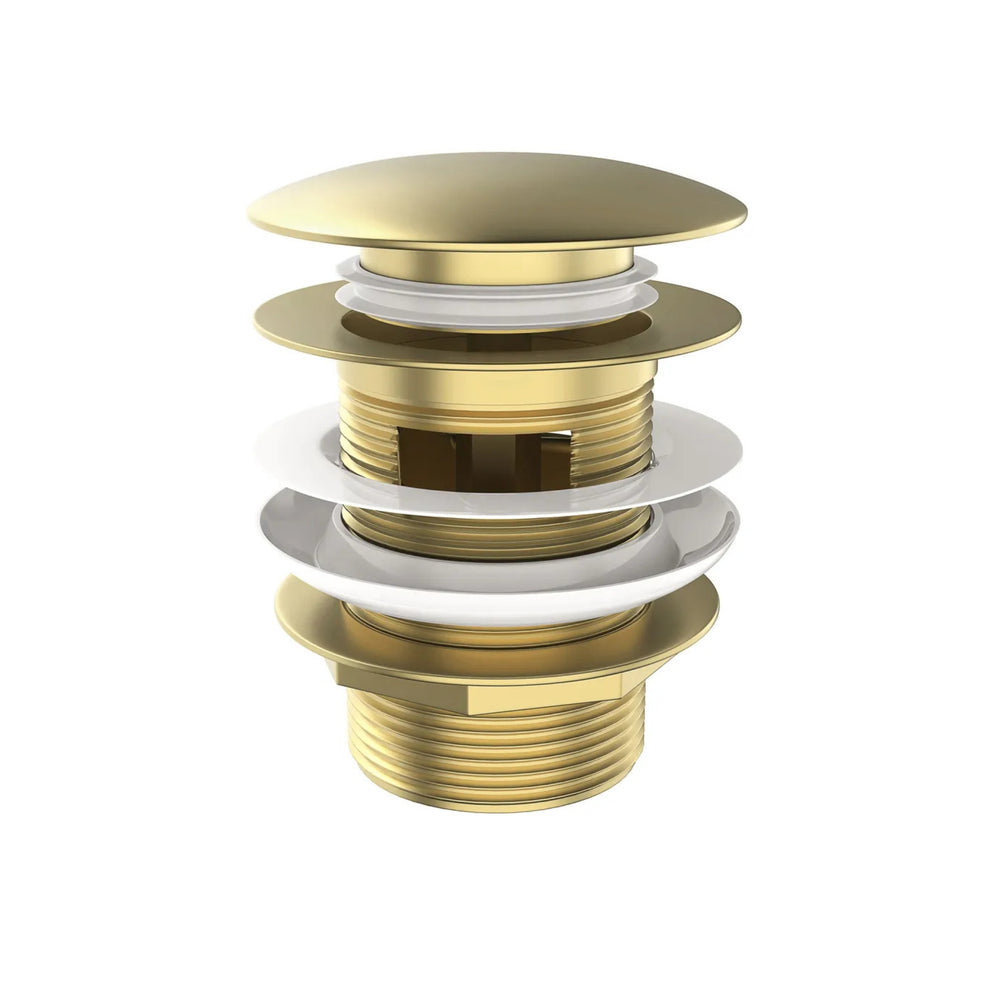 OTTI MUSHROOM PULL-OUT/POP-UP OVERFLOW BATHTUB WASTE 40MM BRUSHED GOLD
