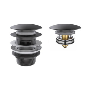 OTTI MUSHROOM PULL-OUT/POP-UP OVERFLOW BATHTUB WASTE 40MM GUN METAL