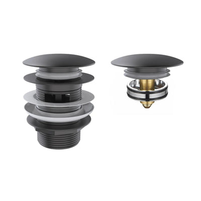 OTTI MUSHROOM PULL-OUT/POP-UP OVERFLOW BATHTUB WASTE 40MM GUN METAL