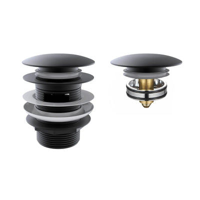 OTTI MUSHROOM PULL-OUT/POP-UP OVERFLOW BATHTUB WASTE 40MM MATTE BLACK