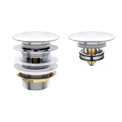 OTTI MUSHROOM PULL-OUT/POP-UP OVERFLOW BATHTUB WASTE 40MM MATTE WHITE