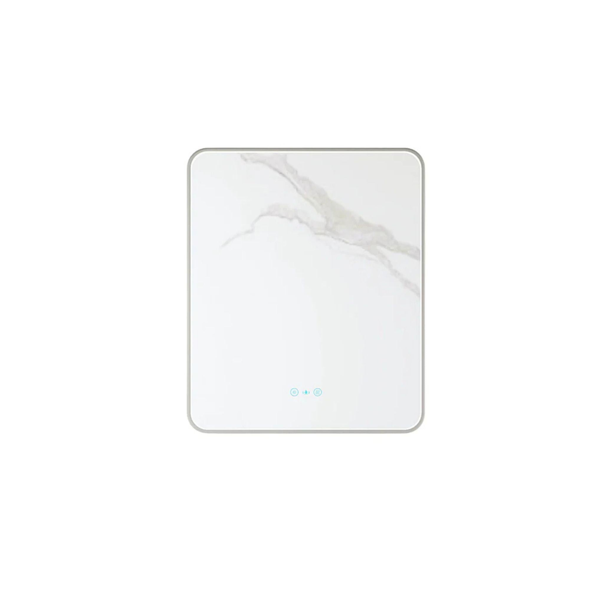 MERCIO MAIA FRAMED RECTANGULAR LED MIRROR GUN METAL 600X750MM