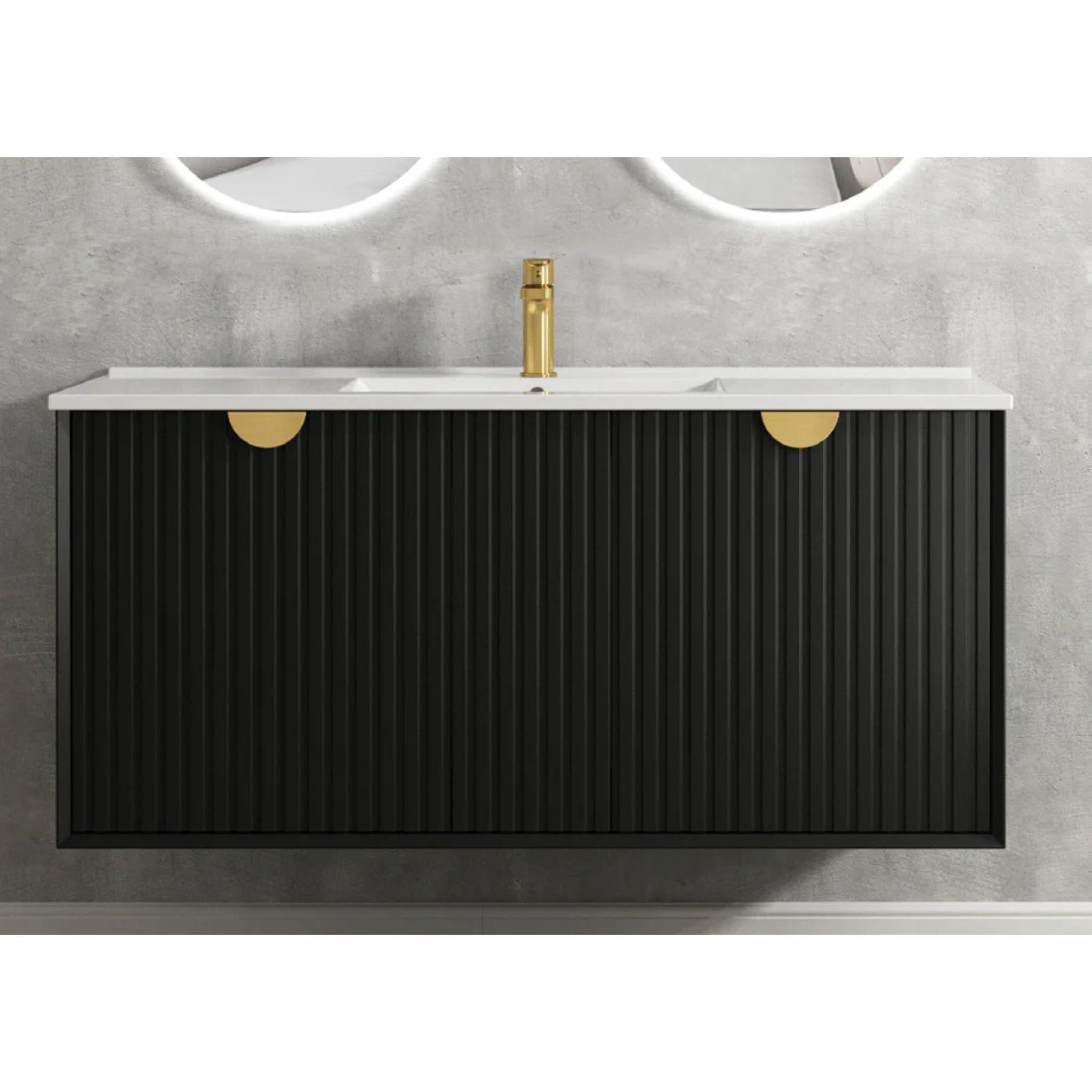 OTTI MARLO MATTE BLACK 1200MM SINGLE BOWL FLOOR STANDING VANITY
