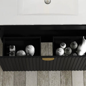 OTTI MARLO MATTE BLACK 1500MM DOUBLE BOWL WALL HUNG VANITY