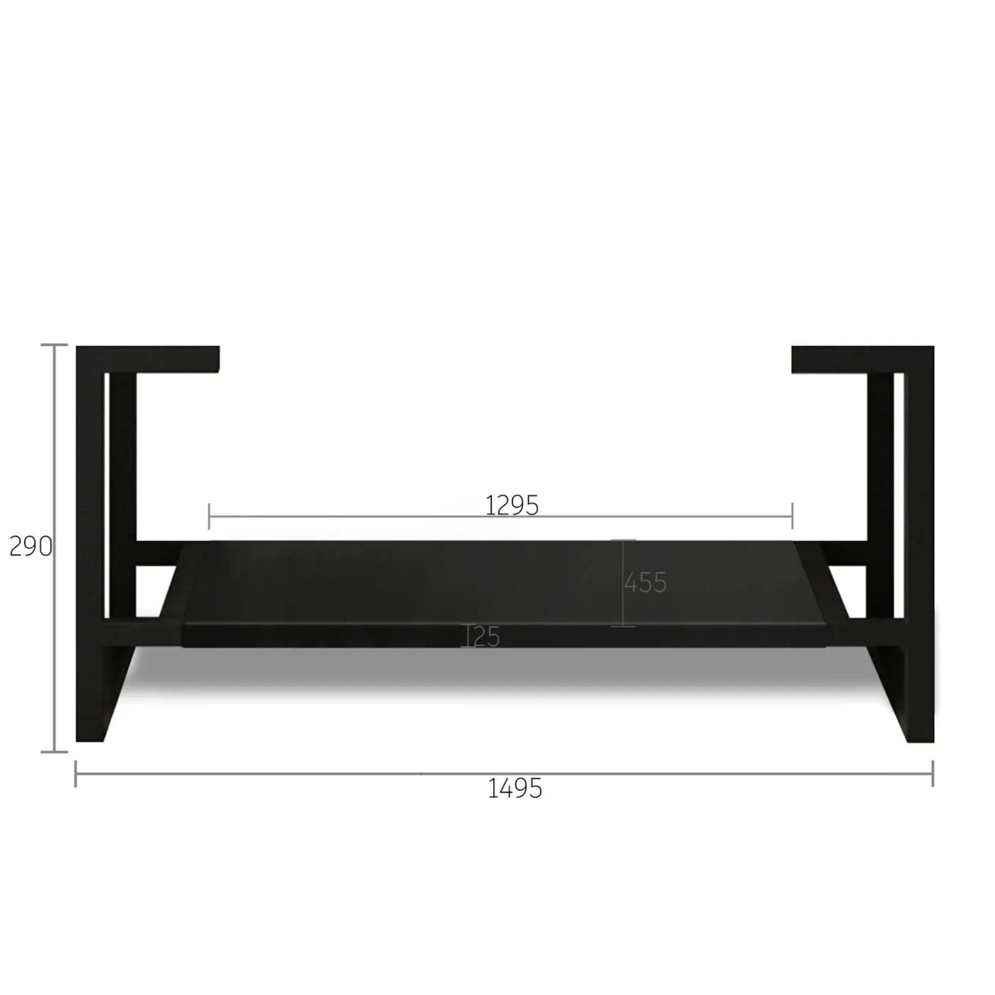 OTTI MARLO MATTE BLACK 1500MM DOUBLE BOWL FLOOR STANDING VANITY