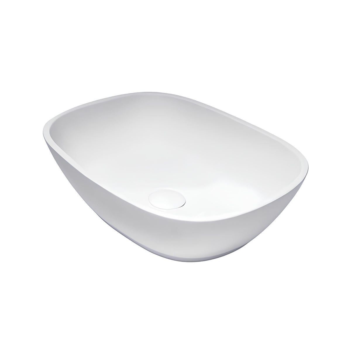 TURNER HASTINGS MALDON TITANCAST SOLID SURFACE HANDCRAFTED ABOVE COUNTER BASIN SATIN SILK WHITE 490MM