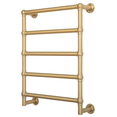 TURNER HASTINGS MAYER LIQUID-FILLED HEATED TOWEL RAIL BRUSHED BRASS 600MM