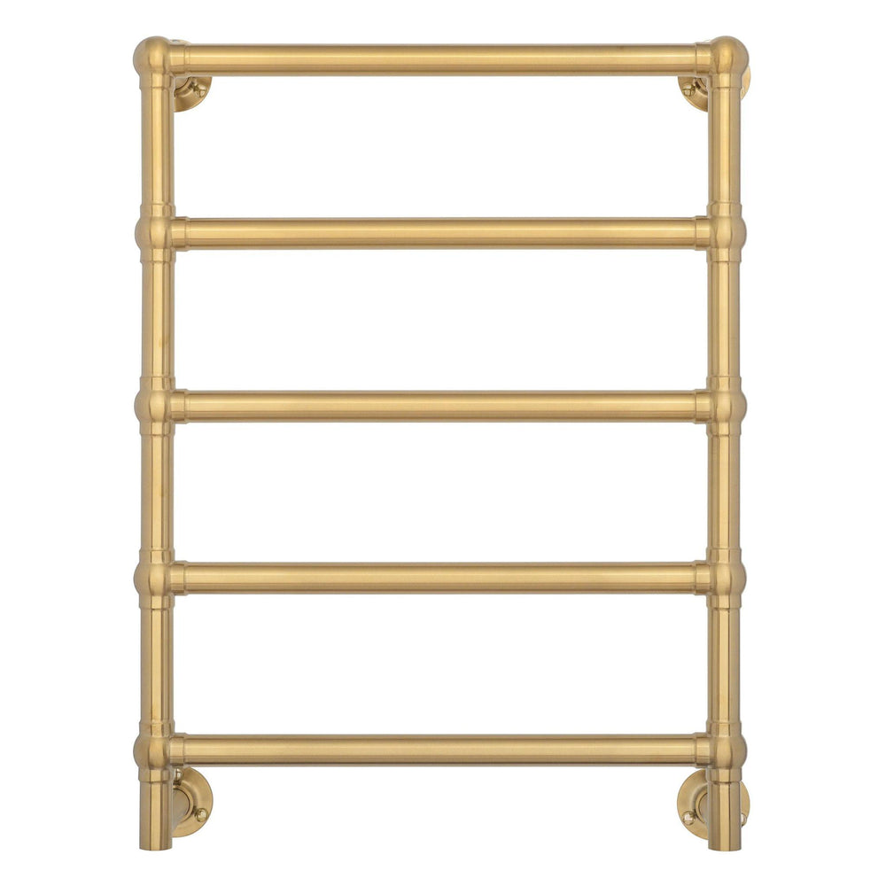 TURNER HASTINGS MAYER LIQUID-FILLED HEATED TOWEL RAIL BRUSHED BRASS 600MM