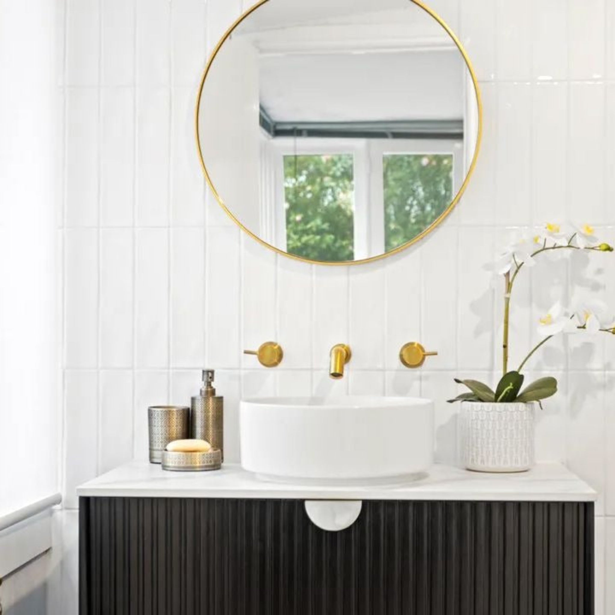 OTTI MARLO MATTE BLACK 900MM SINGLE BOWL WALL HUNG VANITY