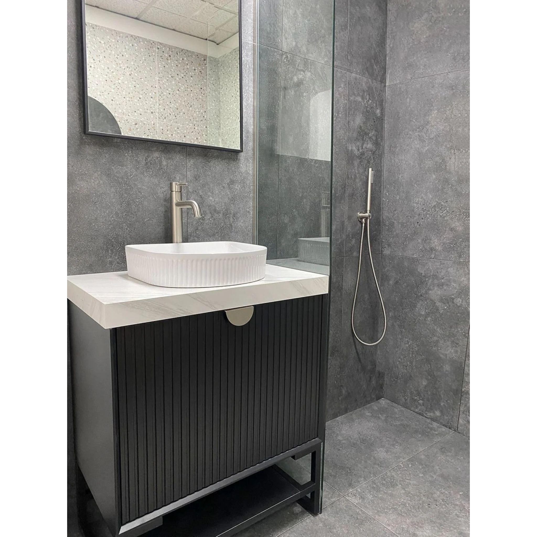 OTTI MARLO MATTE BLACK 900MM SINGLE BOWL WALL HUNG VANITY