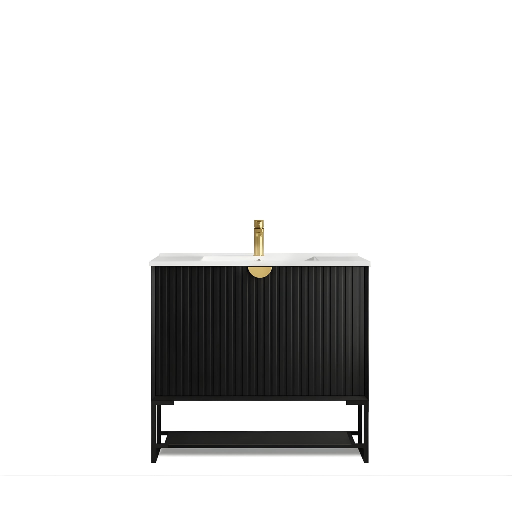 OTTI MARLO MATTE BLACK 900MM SINGLE BOWL FLOOR STANDING VANITY