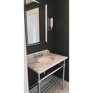 TURNER HASTINGS MAYER BASIN STAND WITH REAL CARRARA MARBLE TOP CHROME 900MM