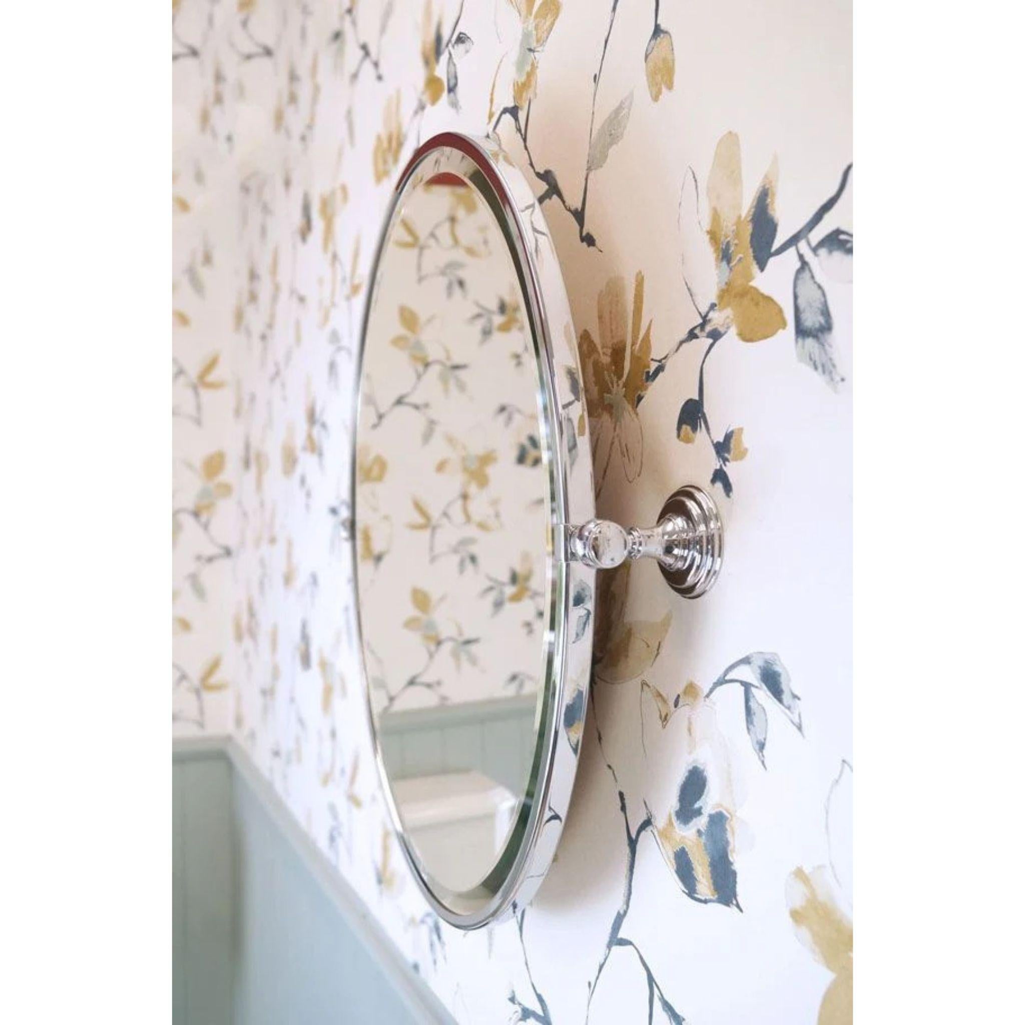 TURNER HASTINGS MAYER FRAMED PIVOT OVAL MIRROR CHROME 538X620MM