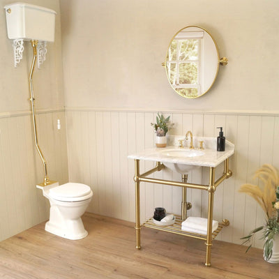 TURNER HASTINGS MAYER FRAMED PIVOT OVAL MIRROR BRUSHED BRASS 538X620MM