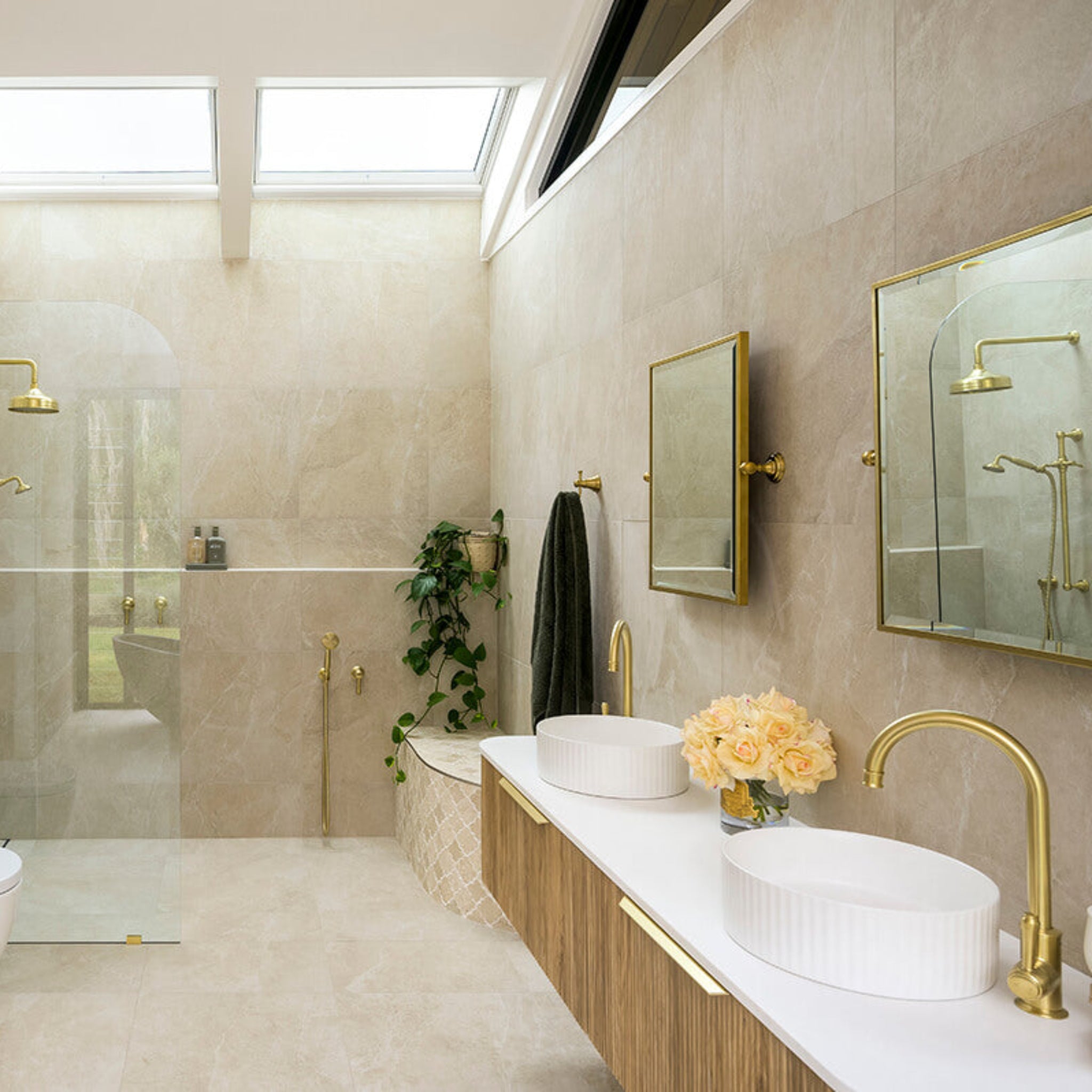 TURNER HASTINGS MAYER FRAMED PIVOT RECTANGULAR MIRROR BRUSHED BRASS 495X610MM