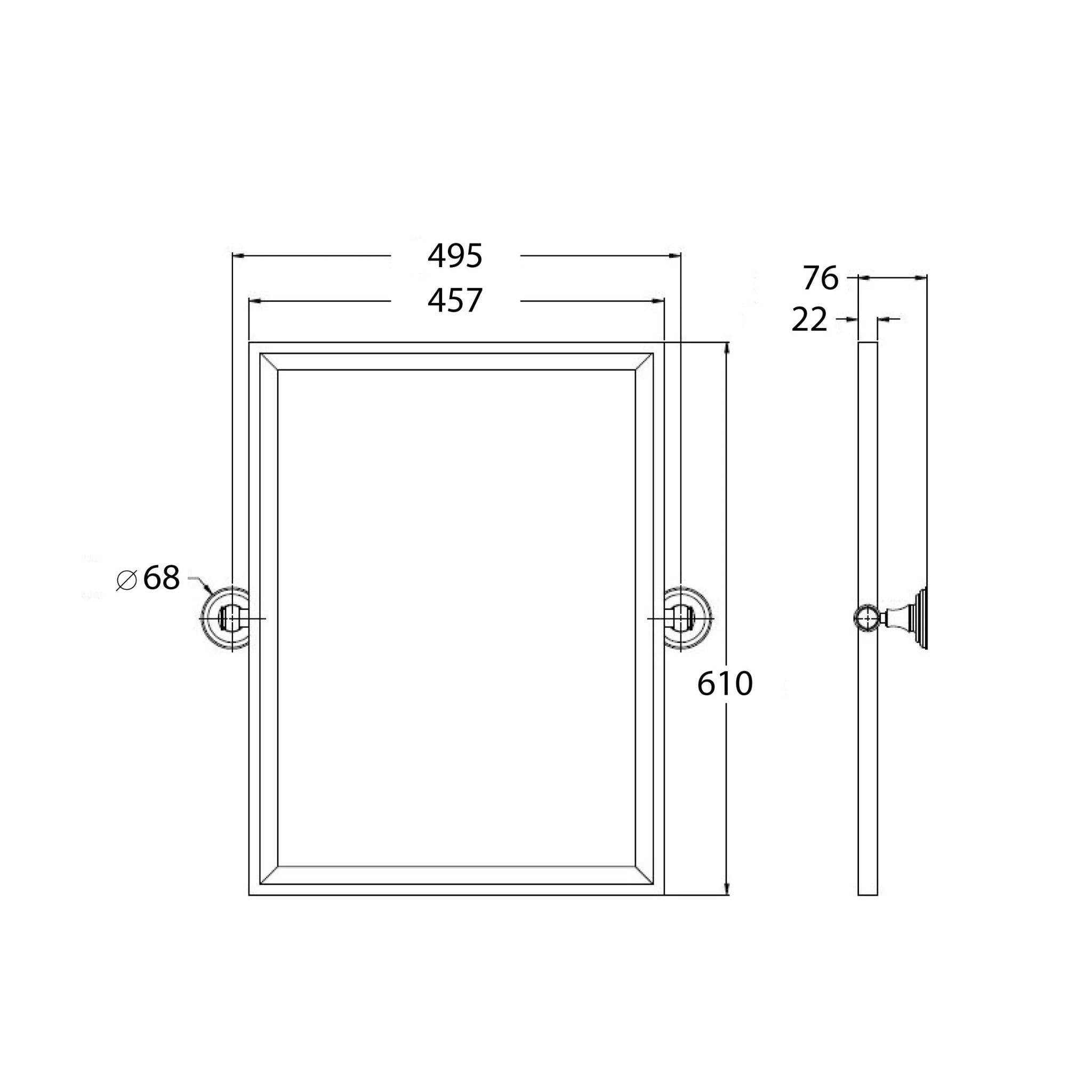 TURNER HASTINGS MAYER FRAMED PIVOT RECTANGULAR MIRROR BRUSHED BRASS 495X610MM