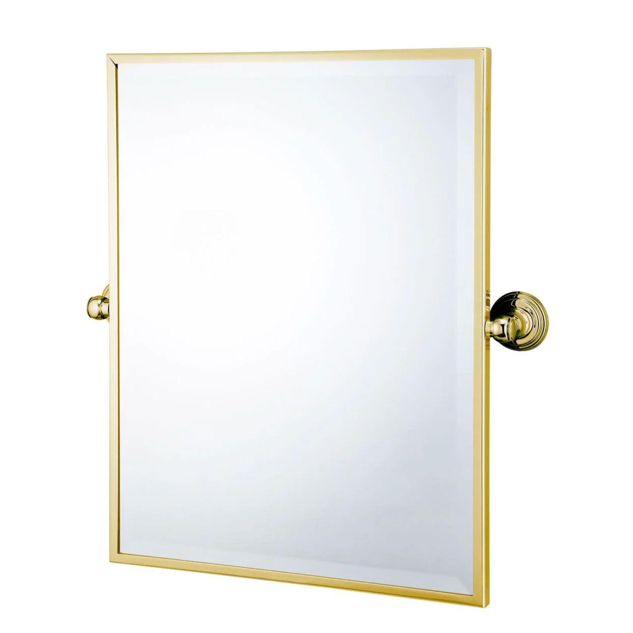 TURNER HASTINGS MAYER FRAMED PIVOT RECTANGULAR MIRROR BRUSHED BRASS 495X610MM