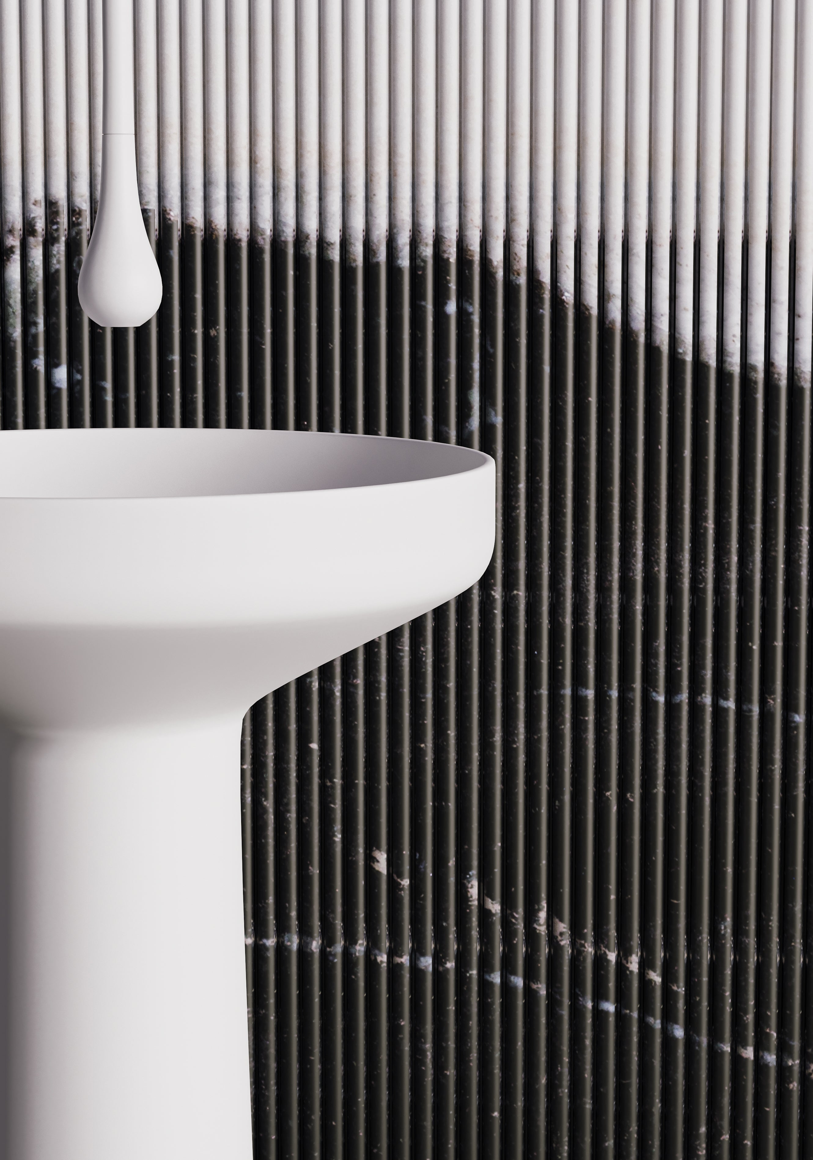 BELBAGNO MARCELLO FREESTANDING PEDESTAL BASIN MATTE WHITE 500MM X 850MM