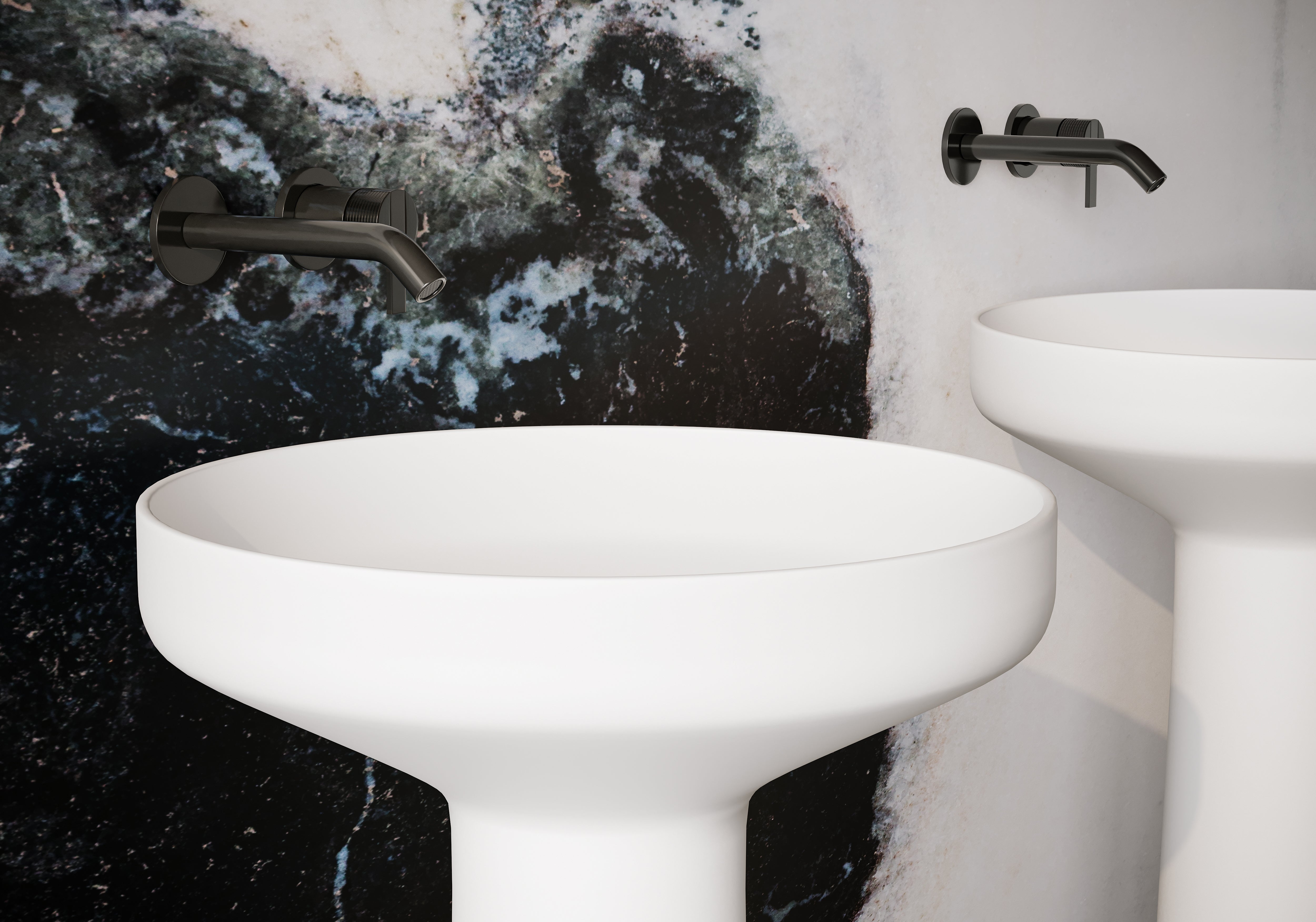 BELBAGNO MARCELLO FREESTANDING PEDESTAL BASIN MATTE WHITE 500MM X 850MM