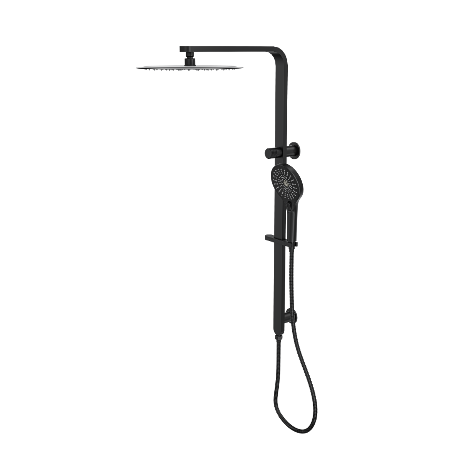 LINSOL MASON SHOWER COMBINATION AND MULTIFUNCTION HANDPIECE WITH 300MM ROUND HEAD MATTE BLACK