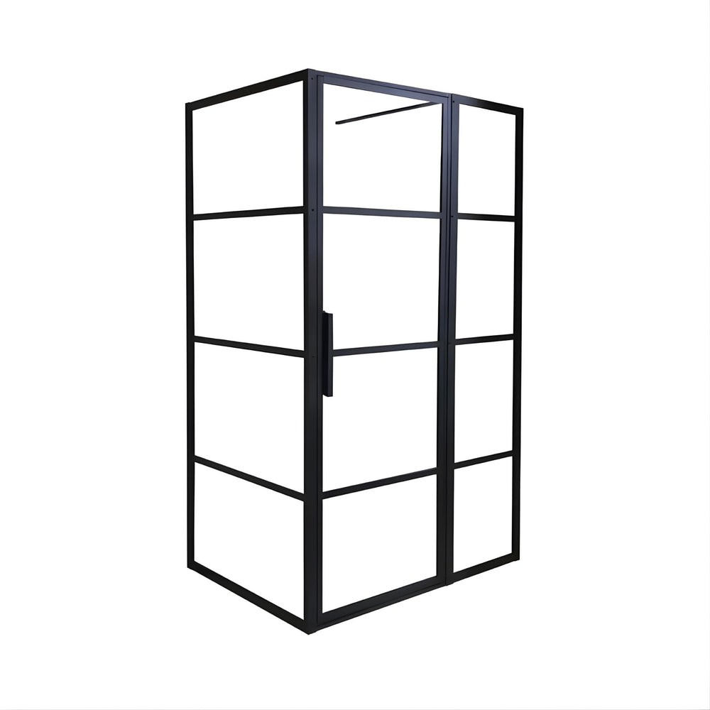 DECINA MANHATTAN FRAMED WALL TO WALL HINGE SHOWER SCREEN MATTE BLACK