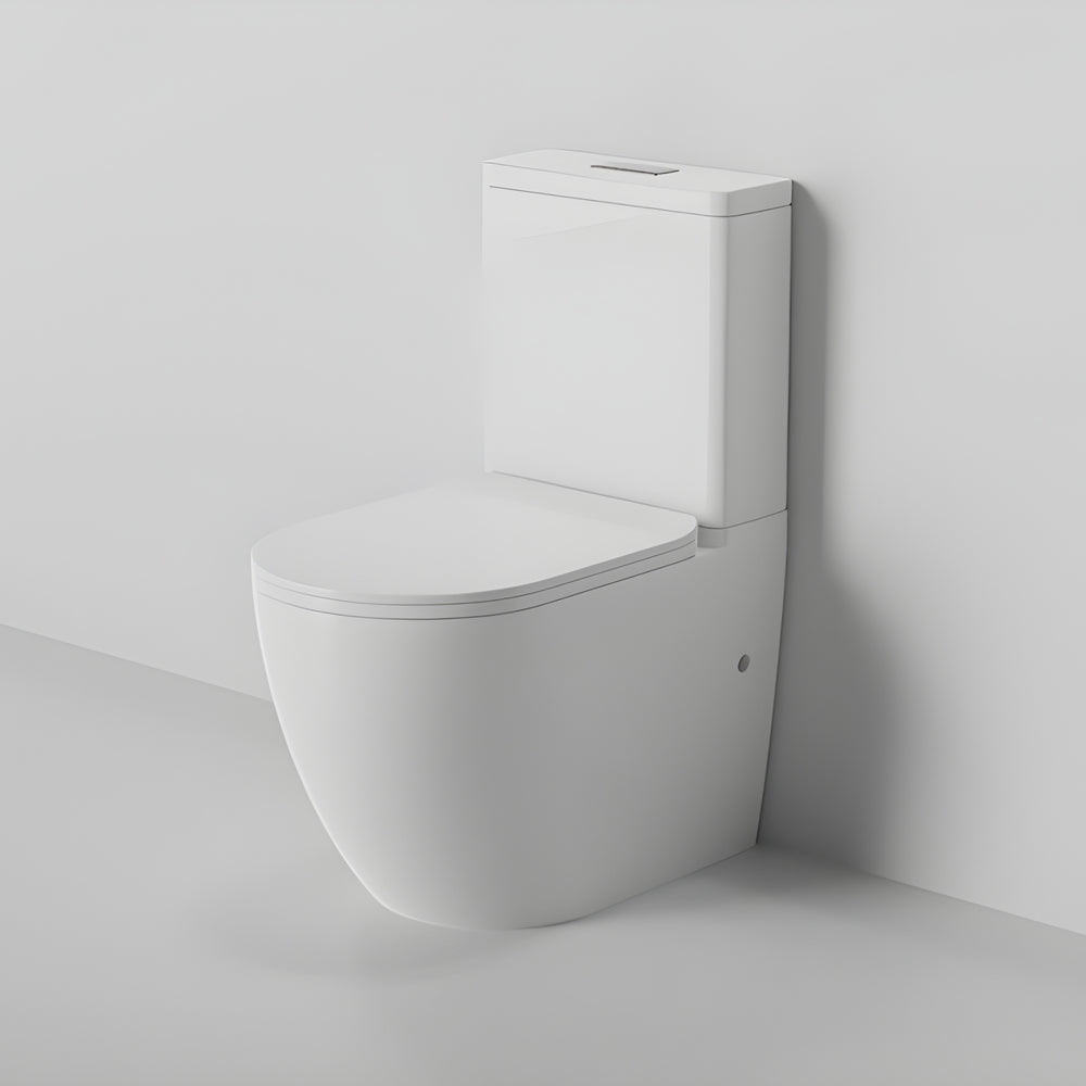 ZUMI DONNA RIMLESS BACK-TO-WALL TOILET SUITE GLOSS WHITE