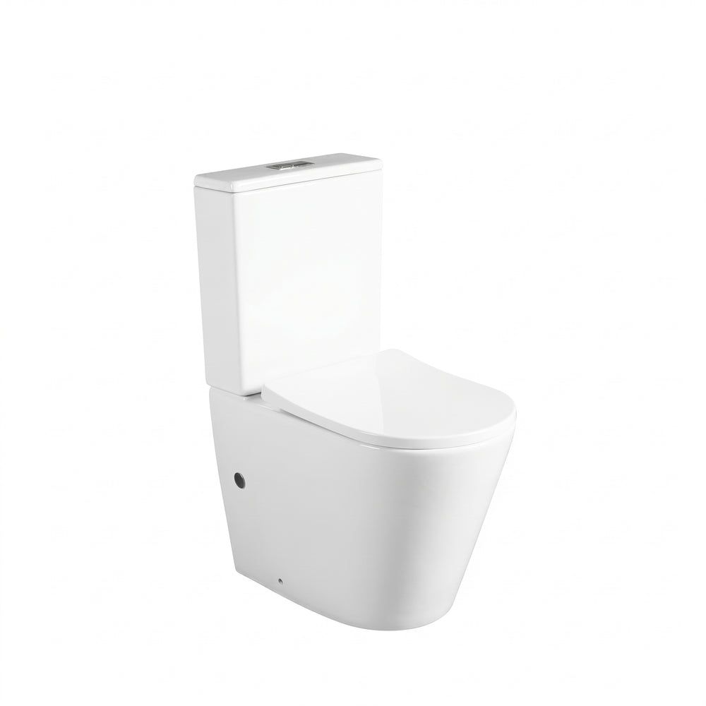 ZUMI SANDRA RIMLESS BACK-TO-WALL TOILET SUITE GLOSS WHITE