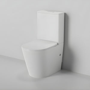 ZUMI ZERO EXTRA HIGH RIMLESS BACK-TO-WALL TOILET SUITE GLOSS WHITE