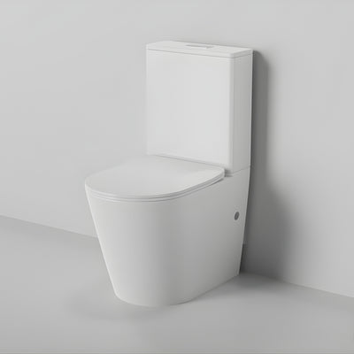 ZUMI ZERO EXTRA HIGH RIMLESS BACK-TO-WALL TOILET SUITE GLOSS WHITE