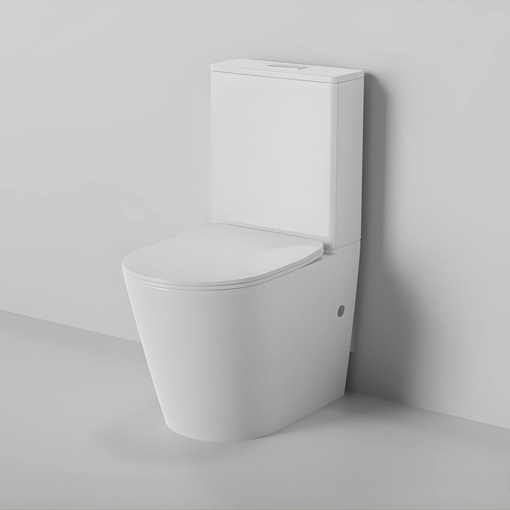 ZUMI ZERO EXTRA HIGH RIMLESS BACK-TO-WALL TOILET SUITE GLOSS WHITE