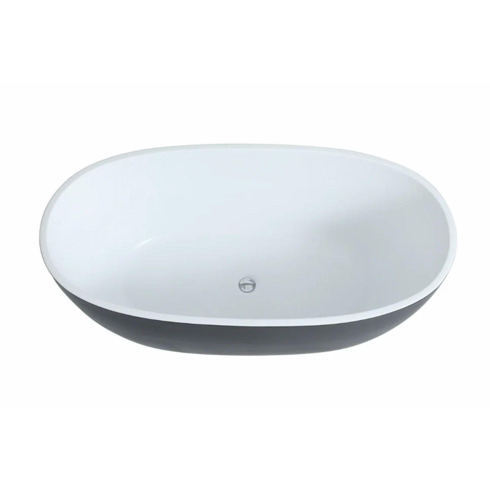 POSEIDON STELLA FREE STANDING BATHTUB MATTE BLACK AND MATTE WHITE (AVAILABLE IN 1500MM AND 1700MM)