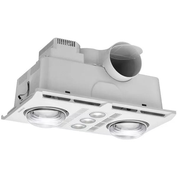 MARTEC PROFILE PLUS 2 HEAT 3 IN 1 BATHROOM HEATER EXHAUST FAN WITH LED LIGHTS WHITE
