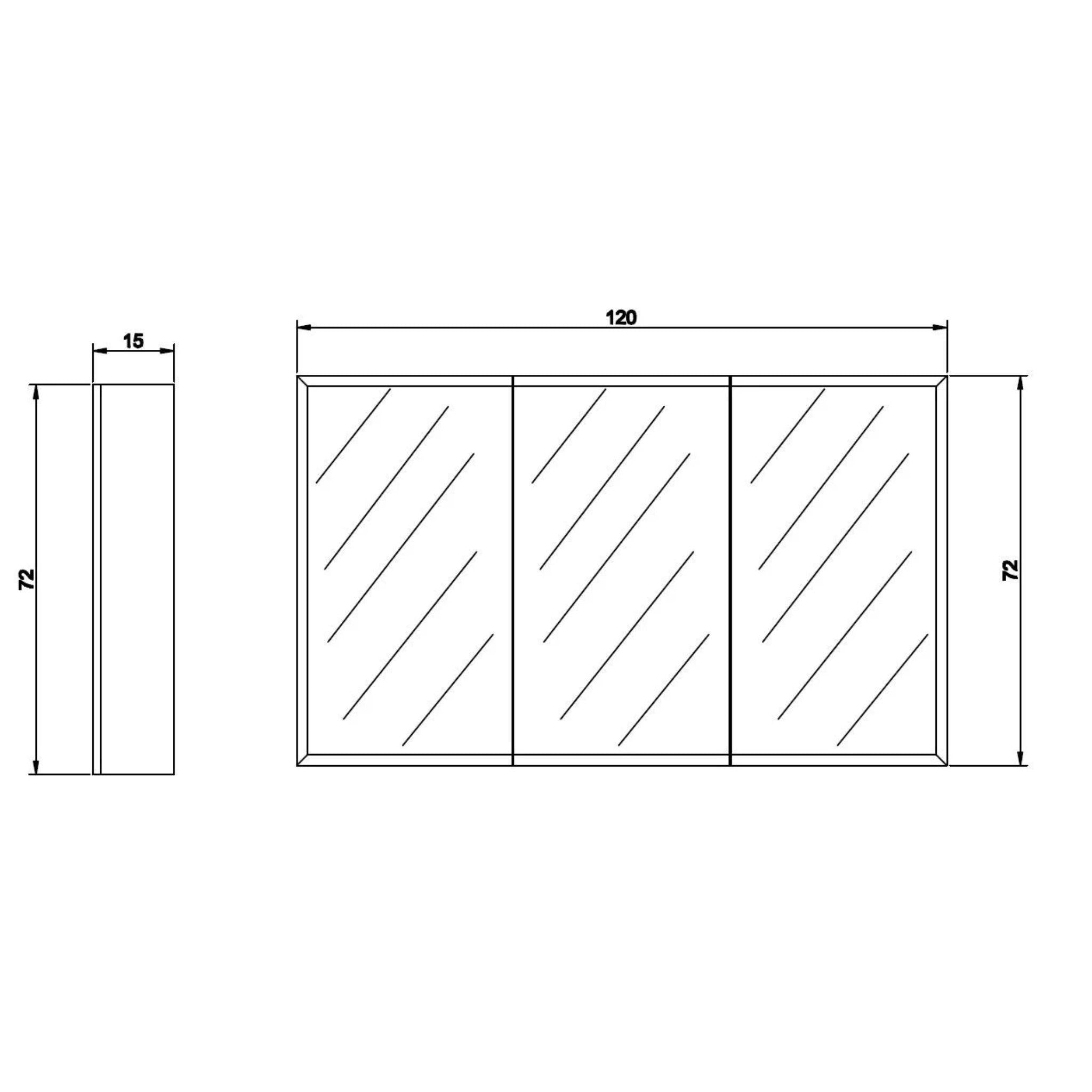 POSEIDON WHITE MIRROR CABINET 1500X720MM