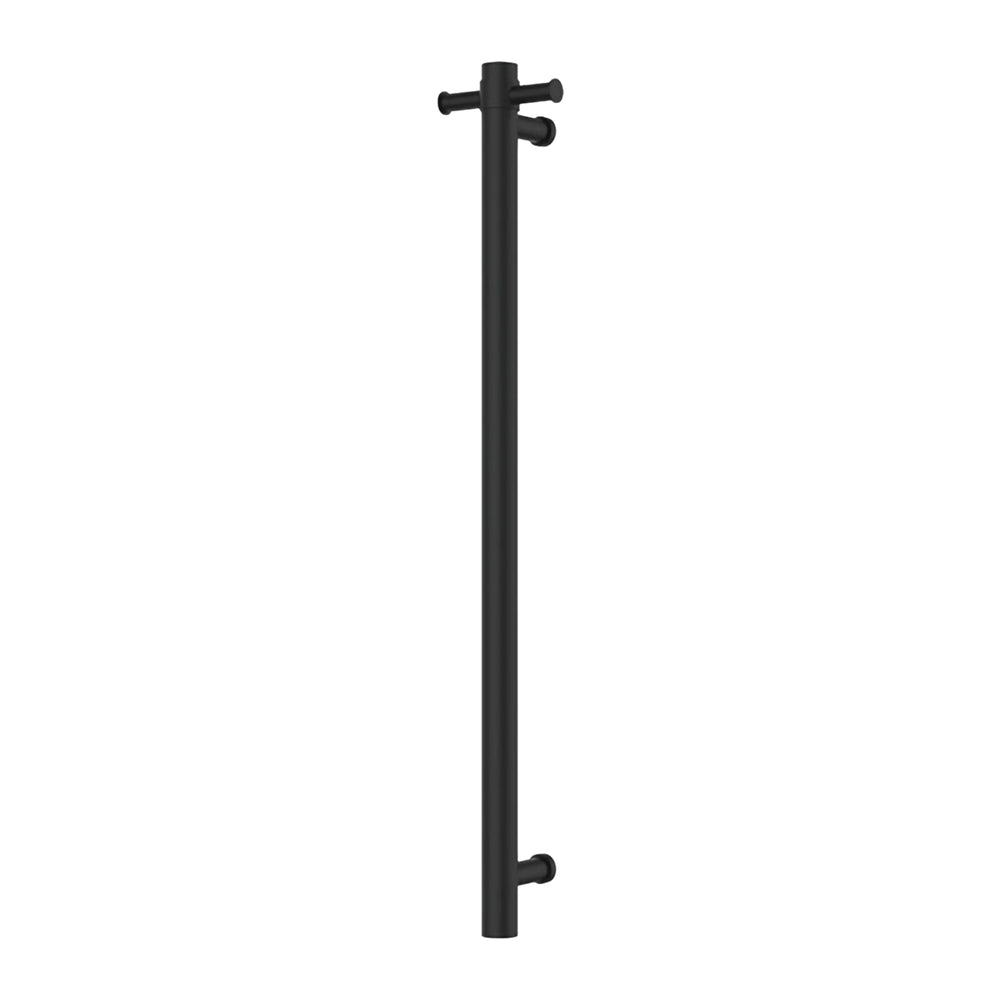 OLIVERI VENICE STAINLESS STEEL HEATED VERTICAL TOWEL RAIL MATTE BLACK 1000MM