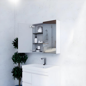 RIVA GENEVA GLOSS WHITE MIRROR SHAVING CABINET 750X720MM