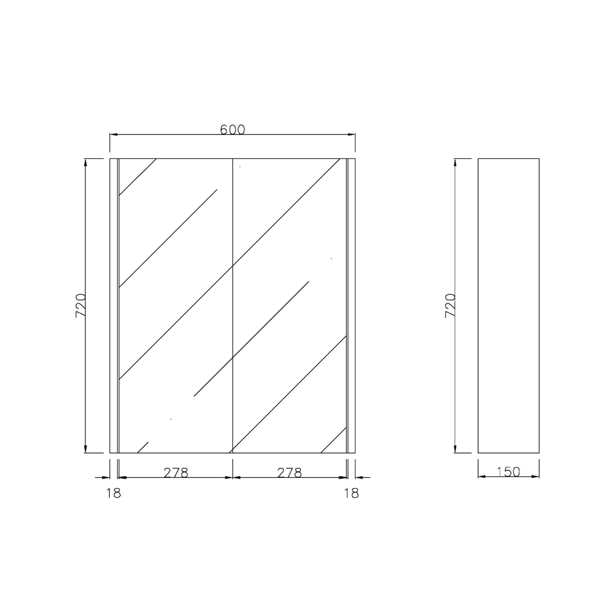LUKKA CAMDEN PRIME OAK MIRROR SHAVING CABINET 600MM