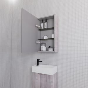 RIVA GENEVA WHITE OAK FLUTED MIRROR CABINET 450X720MM