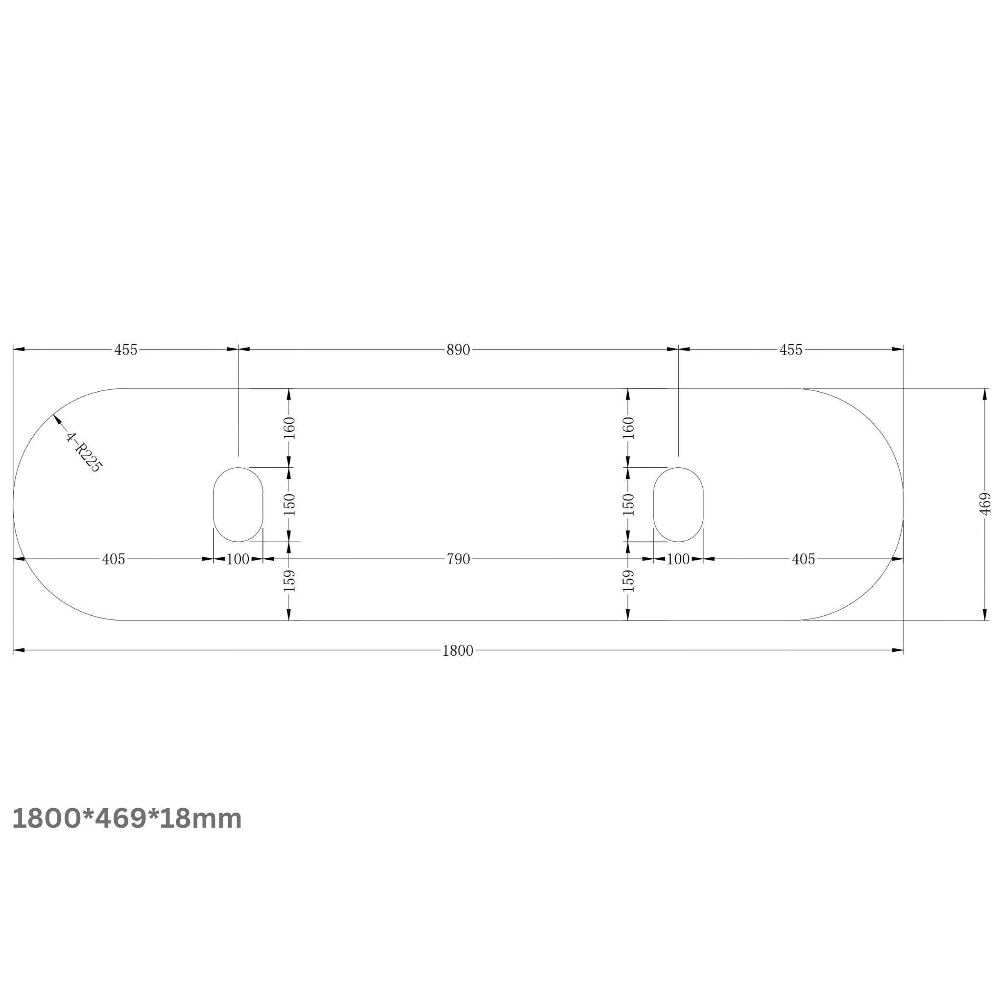 ORIO MONTEBELLO LIGHT WALNUT FLUTED 1800MM OVAL DOUBLE BOWL WALL HUNG VANITY
