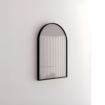 RIVA FRAMED ARCH MIRROR WALL MOUNTED MATTE BLACK 600X900MM