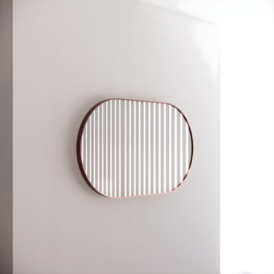 RIVA FRAMED OVAL MIRROR WALL MOUNTED BRUSHED COPPER 1200X700MM